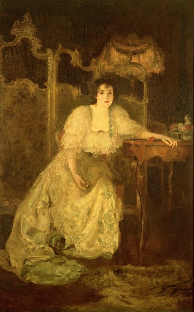 Mrs. Patrick Campbell (1865-1940) als Paula Tanqueray, 1894 von Solomon Joseph Solomon